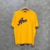 Mens T Shirts Designer Tshirt Yellow Letter Printing T-shirt Män Kort ärm Summer Street Tops T Shirt Male Fashion Hip Hop Clothing