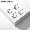 Brincos de argolas chiao jóias de moda chique simples mini metal redondo para mulheres