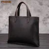 Borda de pasta para negócios vintage Men's Coffee Bedra Tote Tote de grande capacidade Saco de laptop de couro genuíno de alta qualidade