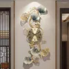 Horloges murales Style chinois Mode Métal Horloge Maison Salon Ginkgo Feuille Creative Muet Décoration Atmosphérique Montre