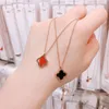 designer necklace four-leaf clover necklace double-sided pendant temperament jewelry clavicle chain female necklace pendant