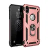 Custodie per telefoni con cavalletto antiurto per iPhone 14 13 12 mini 11 Pro XR XS Max Anello per dito magnetico Cover posteriore mobile anti-caduta