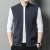 Men's Sweaters Warm Sheep Wool Cardigan Autumn & Winter Sleeveless Sweater Vest Casual Pure Thick Zipper Waistcoat