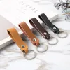 Keychains Vintage äkta läderkohude Keychain Enkel unisex midjeprydnad Auto Keyrings Wallet Bag Key Accessories Men