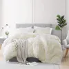 Beddengoed sets ruige faux bont dekbedoverdek set warme fluweel slaapkamer lange mink haar linnen queen fleece dekbed sets luxe 230422