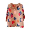 Jackets femininos Miyake Designer Polca feminina DOT Cardigan Primavera e verão Nicho francês camisa tampo tampo de casaco curto
