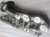 Topp Tenor Sax Professional B Flat Saxophone Instrument Matte Black Nickel Silver 54 Model Sax med falltillbehör