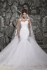 Wedding Dress 2023 Beautiful Court Train Illusion Transparent Back Beaded Lace Mermaid Spring Dresses Bridal Gowns