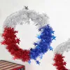 Dekoracyjne kwiaty wielokrotnego użytku USA 4 lipca Niepodległość W wieniec z sztucznymi okrągłymi materiałami wakacyjnymi