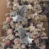 Garden Decorations Christmas Tree Decor Adorable Furry Squirrel Decorate Plush Decoration Small Animal Ornament White