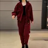 Women's Two Piece Pants Woman Suits Tracksuit Harem Pant Ladies Casual Sets Female Warm Fleece Fashion Jumper Tops And G459