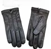 Designer Five Fingers Leather Gloves Winter For Women Classic Gloves Luxury Brand Camellia Touch Screen Female Thick Mittens Driving Glove
