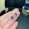 Stud -oorbellen Lanzyo 925 SILVER STERLING AMETHYST Fashion Gift Sieraden Fijne feest Trendy Women Groothandel 5 7mm YHE05079995agzzzz