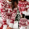 Suéteres femininos Outono e inverno Europa Estados Unidos Camisola de malha Mulheres Natal Elk de mangas compridas