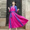 Casual jurken etnische stijl herfstjurk groot formaat dames retro bedrukte katoen en linnen kleding elegante trendy slanke lange lente T398
