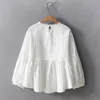 Chemisiers femme Chemises printemps été Mori fille chemise décontractée femmes solide blanc à manches longues coton broderie femme élégant hauts dames Blouses U185 230424