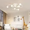 Chandeliers Modern Home Decor Nordic Magic Bean Molecular Chandelier Semi Recessed Ceiling Black Lighting With 6 Headlamp Fixtures