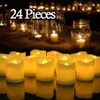 24pc LED Flameless Tea Light Tealight Candle 웨딩 장식 배터리 210310251Z