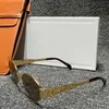 Triomphe Metal Sunglasses CL40235U 타원형 여성 디자이너 빈티지 얇은 프레임 하드웨어 거울 다리 처방 파티 파티 안경 오리지널 박스 7pst