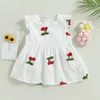 Mädchenkleider Mababy 9M-3Y Kleinkind Infant Baby Kinder Mädchen Kleid Strawberry Cherry Print A-Linie für Sommer Strandkleidung D01