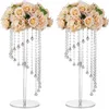 Dekor neuer Stil klarer Acryl-Blumenständer mit hängender Kette Hochzeit Heimdekoration imake850