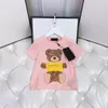 Baby designer barn t-shirts sommar flickor pojkar mode tees barn barn casual topps trendiga björn tryckt t skjortor bule färg