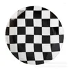 Plates Creative Print Ceramic Checkerboard Pattern High-value Restaurant Home Western Shallow Plate Baking Plating Dishes