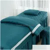 Yatak Setleri Yatak Setleri 4-6pcs Yıkanmış Dantel Tarzı Güzellik Salon Mas Spa Kullanım Yorgan Er Yatak Etek Yorgan Sayfası Özel Boyut S Drop de Dhmna