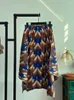 Rokken miyake zeer elastische print botsing modeontwerp onregelmatig type geplooide dames stijl losse zomer literaire vintage half rok