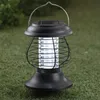 1pc Solar Powered Rechargeable LED Mosquito And Insect Repellent Light ABS Waterproof Floor Plug And Hang Dual Use 2 Modes Switching UV Electric Shock Mosquito