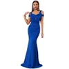 Prom DressesU-neck Sleevel Temperament Slim Fit Long Solid Color Banquet Bridmaid Dresses Evening Dresses Women