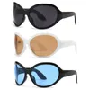 Солнцезащитные очки винтажные летние негабаритные в большой оправе цельные линзы женские с логотипом на заказ модные мужские дизайнерские