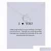 Colliers pendentif mignon coeur collier avec carte amour pendentif colliers pour femmes saint valentin bijoux cadeau livraison directe bijoux Nec Dhf6Q