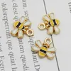 Breloques GraceAngie 10 pièces petite abeille émail breloque pour la fabrication de bijoux artisanat mignon boucle d'oreille pendentif collier Bracelet 11mm à la mode