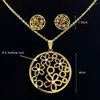 Kettingen Risul Fashion Golden Flower Round Charm Jewelry ketting Rolo Roestvrij staal Nice For Girl Women Party Cadeau