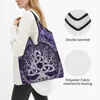 ショッピングバッグTriquetra Tote Portable Shoulder Shopper AmethystとSilver Viking Handbagと一緒に生命の面白いプリントの木