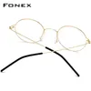 Sonnenbrillenrahmen FONEX Schraubenlose Brillen Rezeptbrillen Rahmen Frauen Runde Myopie Optische Dänemark Koreanische Gläser Männer 231123