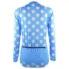 Jackets de corrida Hirbgod 2023 Jersey de ciclismo feminino Azul Roupas brancas de ponta de camisa de bicicleta leve de manga longa Ciclismo HK029