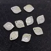 Charms Colorful Natural Seawater Shell Leaf Shape Carved Plant Pendant Lovely Jewelry Necklace Accessories Couple Style Gift 10x13mm