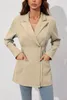 Kvinnors kostymer 2023 Burst Winter Long Sleeve midja kostym Collar Medium Coat Woman