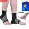 Ankelstöd 1Pair Ank Brace Compression Seve Plantar Fasciitis Socks with Foot Arch Support Lindras AchilStendonitis Heel Pain Reli Q231125