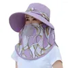 Cappelli a tesa larga Donna Protezione UV traspirante Collo Viso Berretto da pescatore Parasole Cappello da pescatore Parasole da lavoro