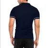 Polos para hombre, talla europea, polo de verano para hombre, camiseta fina de manga corta, camiseta ajustada de color liso con solapa para hombre, top blanco rojo s-3xl 230424