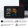 Fanju Digital Alarm Station LED Temperatur Fuktighet Väderprognos Snooze Table Clock med Time Projection Y200407284K