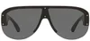 Mode Luxury Man Designer Solglasögon för män och kvinna 4391 Black Plastic Shield Solglasögon Grain Lens Plastlinser som av3014