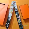 Scarves Silk Scarf Headband for Women Letters Print Flower imitate Different styles on the front and back