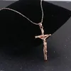 Colliers pendentifs MxGxFam collier pendentifs croix pour femmes bijoux chrétiens religieux couleur or Rose sans pierre 45 cm chaîne