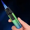 Lighters Smoking Cigar Torch Lighter Jet Flame Cool Butane No Gas Kitchen Windproof Ignition Gun Double Fire Turbo Gadgets For Men