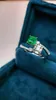 Cluster Rings Guild Jy Colombia Solid 18K White Gold Nature Green Emerald 0,44ct för kvinnor Födelsedagens presenter Fina smycken