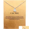 Colliers pendentif mignon coeur collier avec carte amour pendentif colliers pour femmes saint valentin bijoux cadeau livraison directe bijoux Nec Dhf6Q